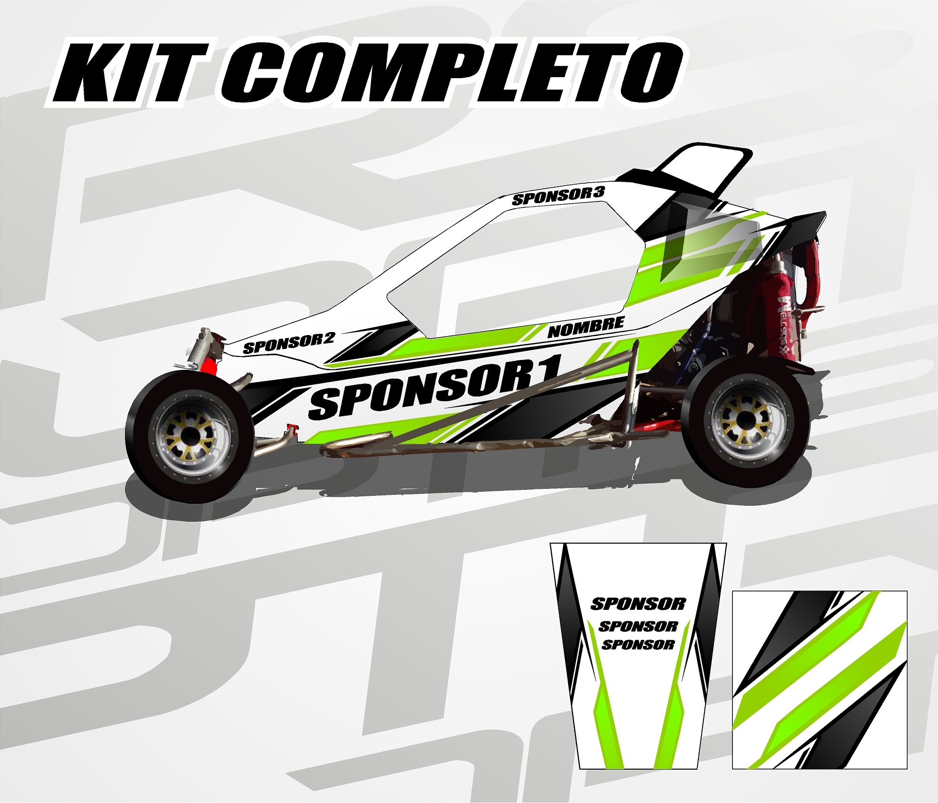 KIT Carcross Semipersonalizado Universal Pro Graphic green