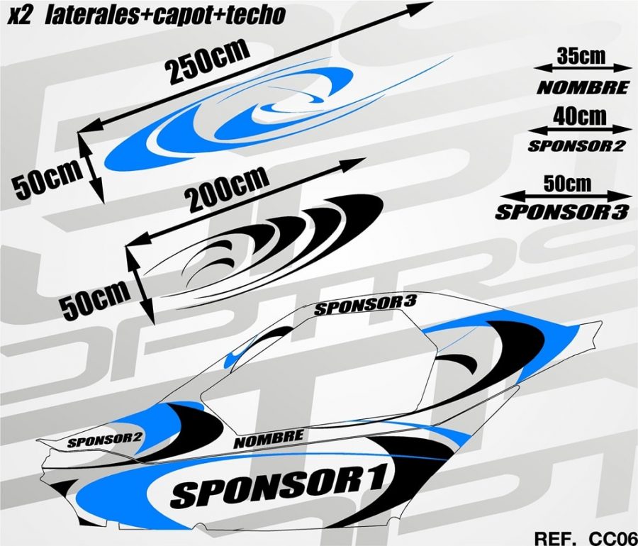 KIT Carcross Semipersonalizado Universal Pro Graphic blue